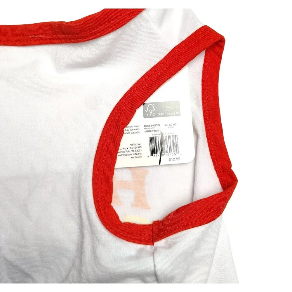Sonoma Dog Medium White With Red Trim Spiritual Pride Tank For Pets